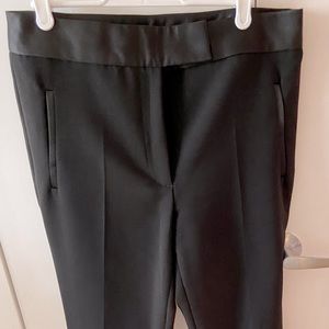 Zara Tuxedo cigarette pants with satin detail L